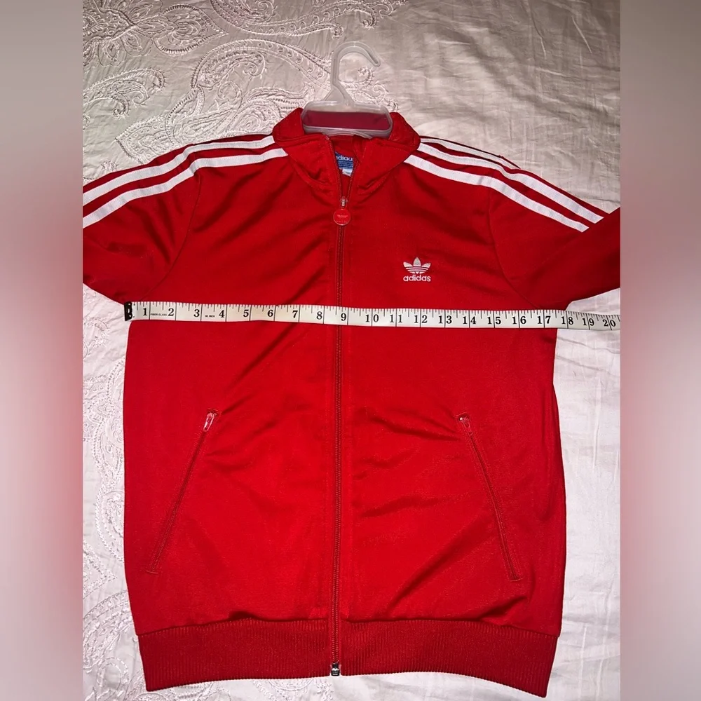 Adidas Originals Trefoil Red 3-Stripe Track Jacket Youth Size M